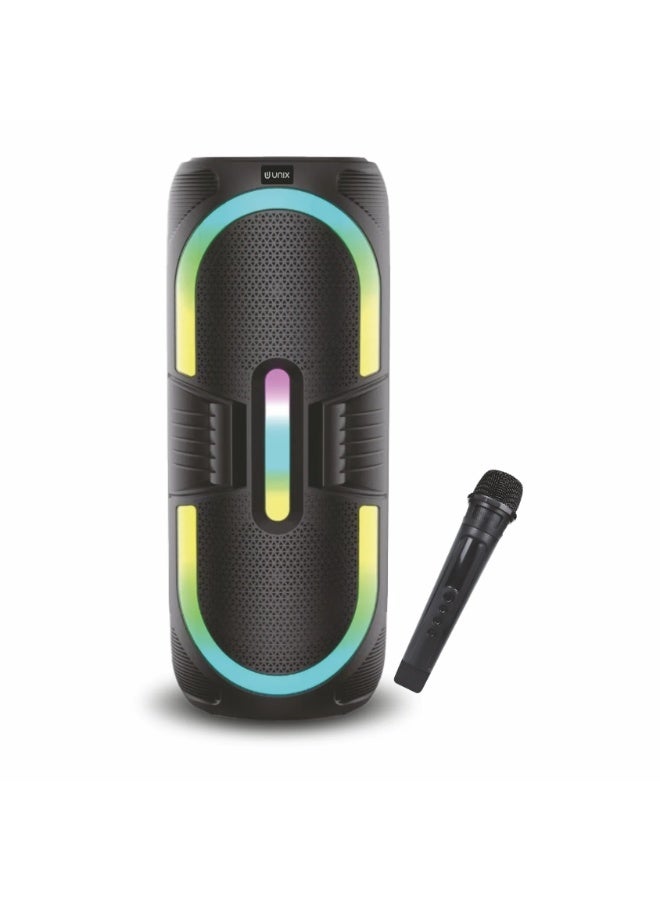 يونيكس سماعة UNIX ODC 40W للحفلات مع بلوتوث | أضواء RGB | صوت ستيريو TWS | ميكروفون لاسلكي وجهاز تحكم عن بُعد | تشغيل متعدد الأنماط، بطارية 4000 م - Image 1